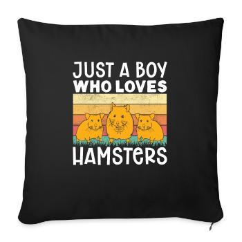 Hamster Gift Hamster Lovers - Sofa pillowcase 17,3'' x 17,3'' (45 x 45 cm) - black - Front