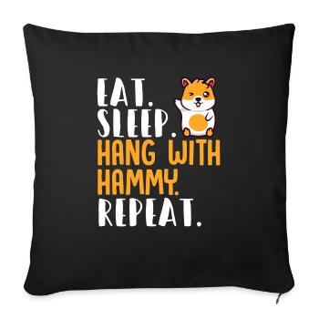 Hamster Cadeau Hamster Lovers - Housse de coussin décorative 45 x 45 cm - noir - Devant