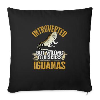 Leguan Eidechse Reptil Herpetologe - Sofakissenbezug 45 x 45 cm - Schwarz - Vorne