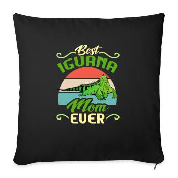 Leguan Eidechse Reptil Herpetologe - Sofakissenbezug 45 x 45 cm - Schwarz - Vorne