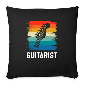 Retro Vintage Classic Guitarist Guitar - Sofakissenbezug 45 x 45 cm - Schwarz - Vorne