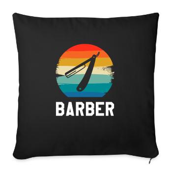 Coiffure Retro Vintage Classic Barber - Housse de coussin décorative 45 x 45 cm - noir - Devant