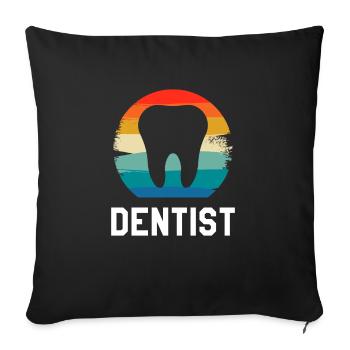 Retro Vintage Classic Dentist Dentistry - Sofa pillowcase 17,3'' x 17,3'' (45 x 45 cm) - black - Front
