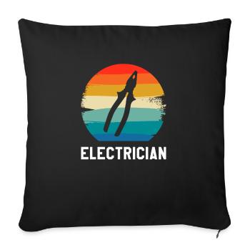 Retro Vintage Classic Electrician Electrical - Sofakissenbezug 45 x 45 cm - Schwarz - Vorne