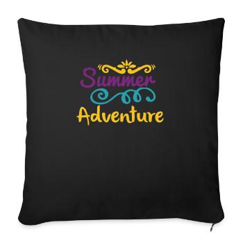 Chemise de randonnée Summer Adventure - Housse de coussin décorative 45 x 45 cm - noir - Devant