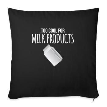 Trop cool pour les produits laitiers Chemise cadeau - Housse de coussin décorative 45 x 45 cm - noir - Devant