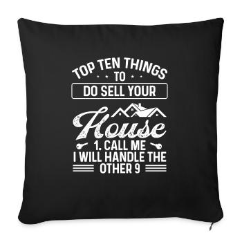 Real Estate Agent Sell your House Showing Broker - Sofa pillowcase 17,3'' x 17,3'' (45 x 45 cm) - black - Front