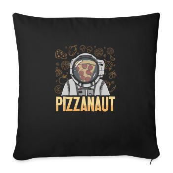 Pizzanaut design for a hobby pizza baker - Sofa pillowcase 17,3'' x 17,3'' (45 x 45 cm) - black - Front