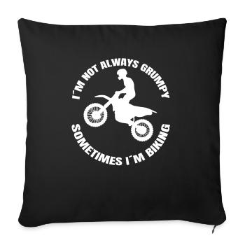 Moto Motomoteur Motocycliste Motocross Cadeau - Housse de coussin décorative 45 x 45 cm - noir - Devant