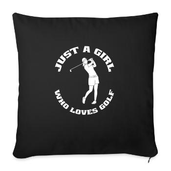 Golfer Golf Girls Golf Ball Golf Clubs - Sofa pillowcase 17,3'' x 17,3'' (45 x 45 cm) - black - Front