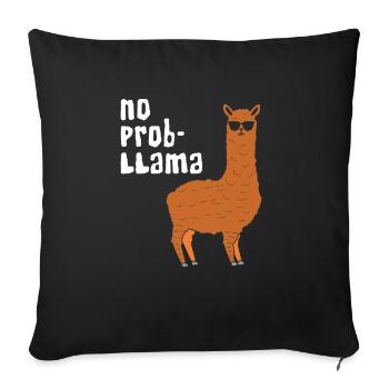 Pas de T-shirt Prob-Llama Retro Funny Animals - Housse de coussin décorative 45 x 45 cm - noir - Devant