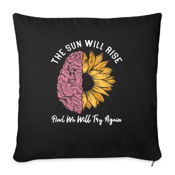 Anxiety Depression Mental Health - Sofa pillowcase 17,3'' x 17,3'' (45 x 45 cm) - black - Front
