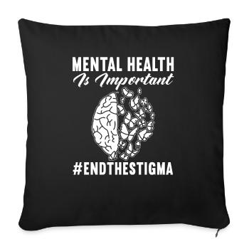 Anxiety Depression Mental Health - Sofa pillowcase 17,3'' x 17,3'' (45 x 45 cm) - black - Front