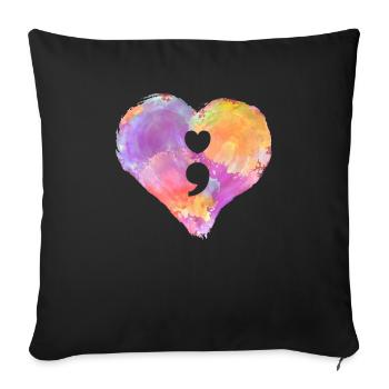 Anxiety Depression Mental Health - Sofa pillowcase 17,3'' x 17,3'' (45 x 45 cm) - black - Front