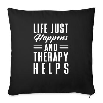 Anxiety Depression Mental Health - Sofa pillowcase 17,3'' x 17,3'' (45 x 45 cm) - black - Front