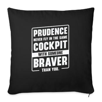 Prudence Wisdom Quotes Pilot Philosophy - Sofa pillowcase 17,3'' x 17,3'' (45 x 45 cm) - black - Front