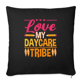 Directrice de l’éducateur en garderie Love My Daycare Tribe - Housse de coussin décorative 45 x 45 cm - noir - Devant