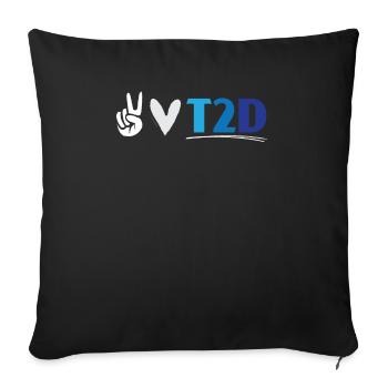Typ 2 Diabetes T2D Warrior Diabetes Bewusstsein - Sofakissenbezug 45 x 45 cm - Schwarz - Vorne
