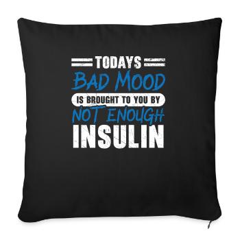Diabète de type 2 DT2 Sensibilisation au diabète du guerrier - Housse de coussin décorative 45 x 45 cm - noir - Devant