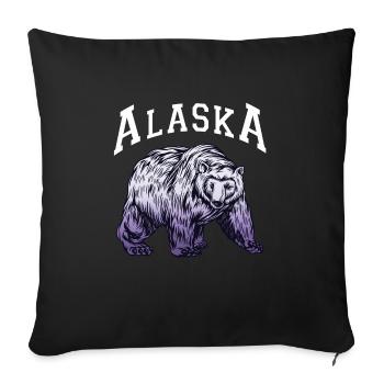 Alaska Geschenk USA Natur Bär Denali Grizzly Wald - Sofakissenbezug 45 x 45 cm - Schwarz - Vorne