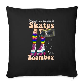 Patins à roulettes Patineurs à roues alignées Patins à roues alignées - Housse de coussin décorative 45 x 45 cm - noir - Devant