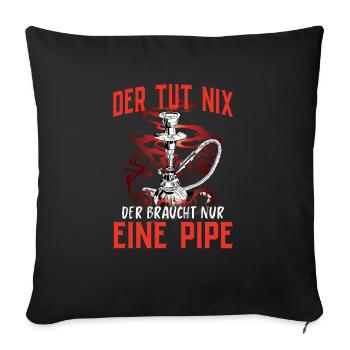 Shisha Geschenk für Wasserpfeife Shishabar Pfeife - Sofakissenbezug 45 x 45 cm - Schwarz - Vorne