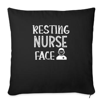 Resting Nurse Face - Sofakissenbezug 45 x 45 cm - Schwarz - Vorne