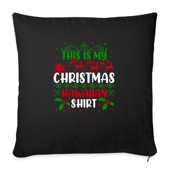 Chemise hawaïenne de Noël moche Noël - Housse de coussin décorative 45 x 45 cm - noir - Devant