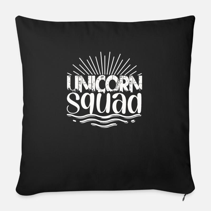 Einhorn Squad Unicorn - Sofakissenbezug 45 x 45 cm - Schwarz