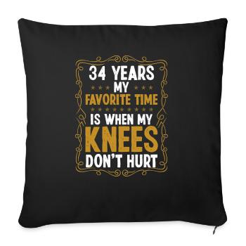 34 Idea Funny Knee Injury Surgery Year Old Humor - Sofakissenbezug 45 x 45 cm - Schwarz - Vorne