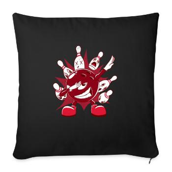 Bowling Cone Gift Bowling Ball Bowling Bowler - Sofa pillowcase 17,3'' x 17,3'' (45 x 45 cm) - black - Front