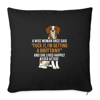 French Brittany Spaniel Epagneul Breton Gift - Sofa pillowcase 17,3'' x 17,3'' (45 x 45 cm) - black - Front