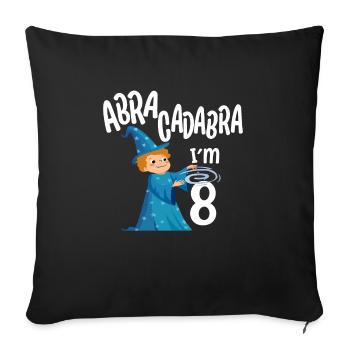 Eight 8yr 8th Wizard Birthday Boy 8 Years Old Gift - Sofa pillowcase 17,3'' x 17,3'' (45 x 45 cm) - black - Front