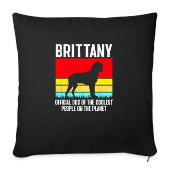 French Brittany Spaniel Epagneul Breton Gift - Sofa pillowcase 17,3'' x 17,3'' (45 x 45 cm) - black - Front