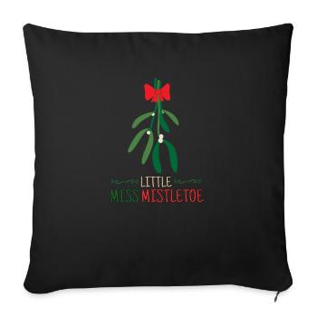 Kleine Fräulein Mistel Symbol der Liebe Zu Weihnachten - Sofakissenbezug 45 x 45 cm - Schwarz - Vorne