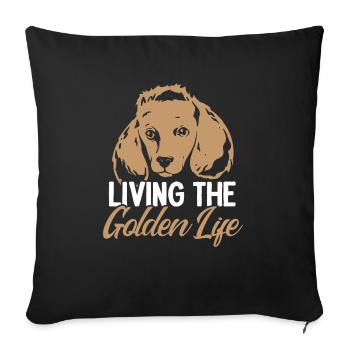 Living The Golden Life Goldendoodle Dog Owner - Sofa pillowcase 17,3'' x 17,3'' (45 x 45 cm) - black - Front