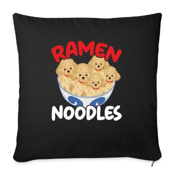 Ramen Doodles Goldendoodle Dog Lover Puppy Paw - Housse de coussin décorative 45 x 45 cm - noir - Devant
