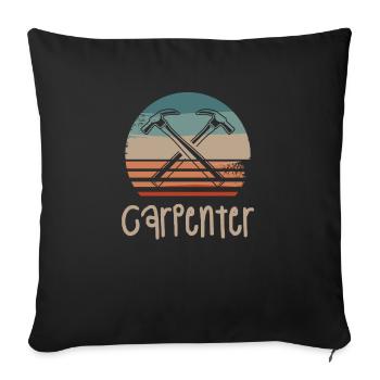 Retro Vintage Classic Carpenter Carpentry - Sofakissenbezug 45 x 45 cm - Schwarz - Vorne
