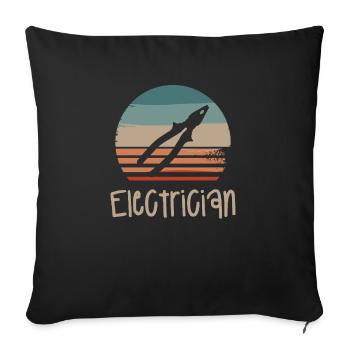 Retro Vintage Classic Electrician Electrical - Sofakissenbezug 45 x 45 cm - Schwarz - Vorne