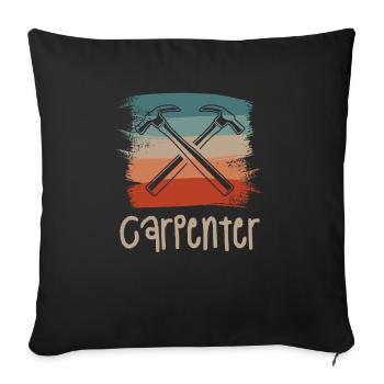 Retro Vintage Classic Carpenter Carpentry - Sofakissenbezug 45 x 45 cm - Schwarz - Vorne