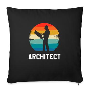 Retro Vintage Classic Architect Architecture - Sofakissenbezug 45 x 45 cm - Schwarz - Vorne