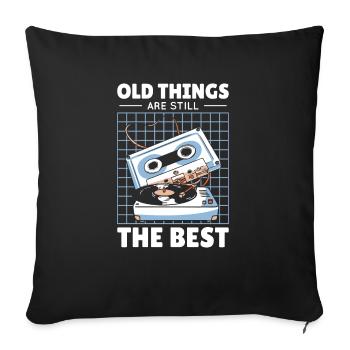 Antiquariat Vinyl Kassette Musik Vintage Liebhaber - Sofakissenbezug 45 x 45 cm - Schwarz - Vorne
