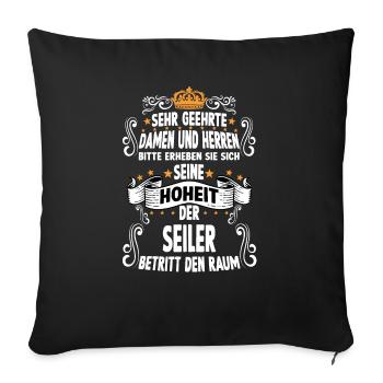 Seiler Handwerker Baustelle Seiler Gesellen - Sofakissenbezug 45 x 45 cm - Schwarz - Vorne