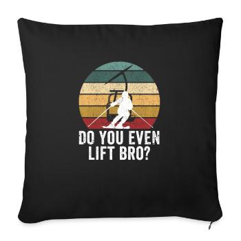 Soulevez-vous même Bro Ski drôle de sport d’hiver lieb - Housse de coussin décorative 45 x 45 cm - noir - Devant