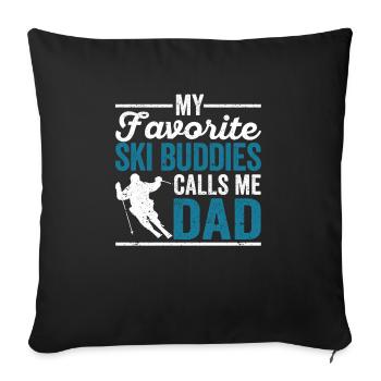 Fun Skiing Father's Day My Favorite Ski - Sofa pillowcase 17,3'' x 17,3'' (45 x 45 cm) - black - Front