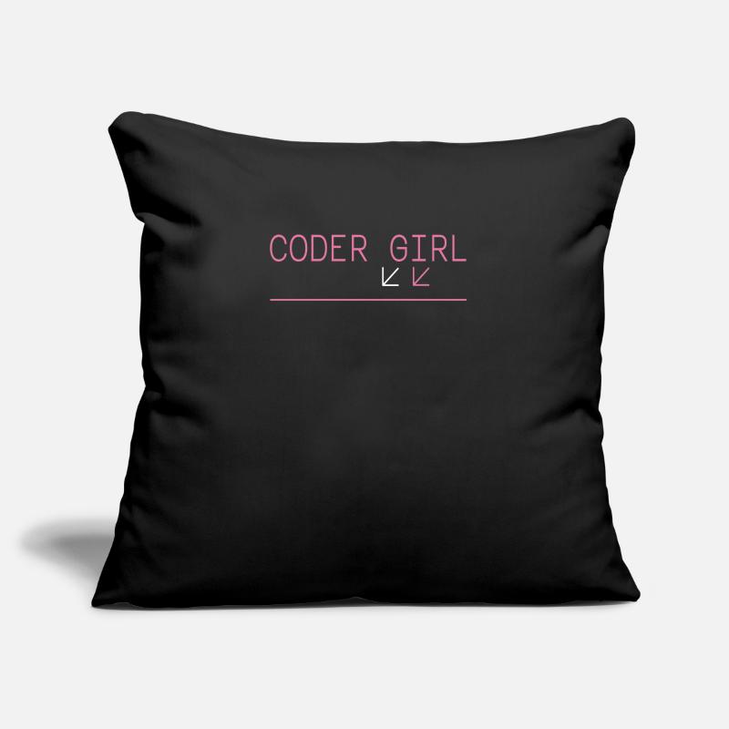 Coder Girl Programmer Funny Geek Coding Sofa pillowcase 17,3'' x 17,3'' (45 x 45 cm)