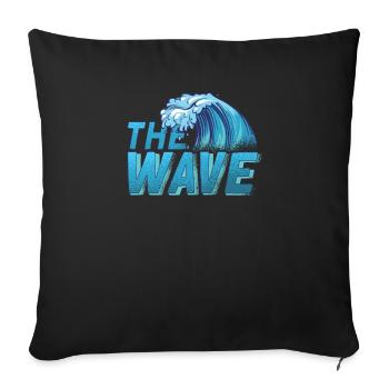 La grande vague Kanagawa Japon - Housse de coussin décorative 45 x 45 cm - noir - Devant