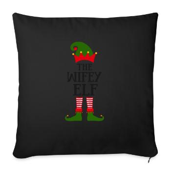 La femme elfe motif norvégien - Housse de coussin décorative 45 x 45 cm - noir - Devant