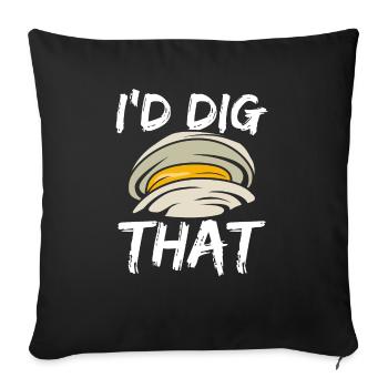 Clamming Rake Idig that Clam Clam DiggerClamming R - Sofa pillowcase 17,3'' x 17,3'' (45 x 45 cm) - black - Front