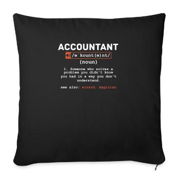 Funny Accountant Definition CPA Finance Auditor - Sofa pillowcase 17,3'' x 17,3'' (45 x 45 cm) - black - Front
